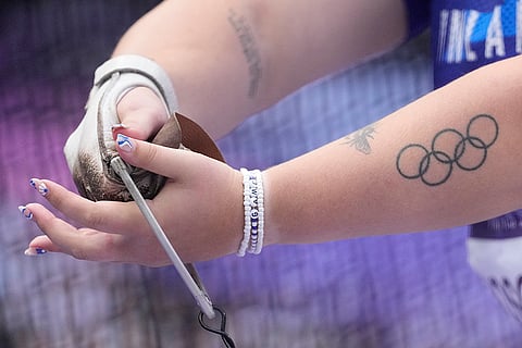 Silja Kosonen competes in women's hammer throw qualification
